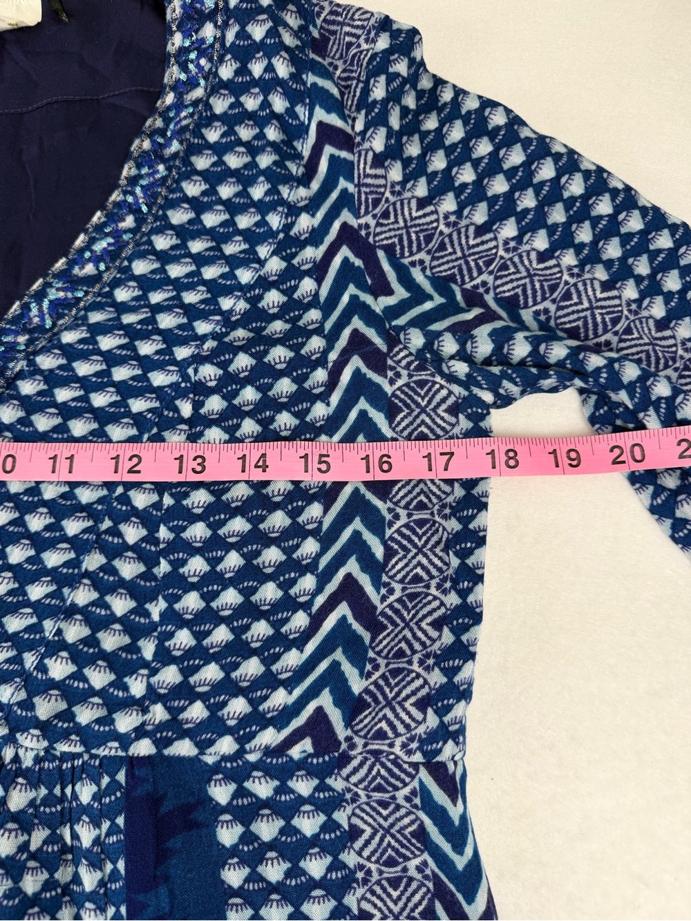 Akemi‎ + Kin Anthropologie Blue Boho Embroidered Tunic Dress XS - Picture 9 of 11